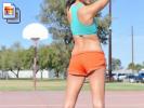 Sexy young chick flashes while playing basketball (Galleries)