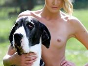 Perfectly hot blonde loves walking her dog naked (Galleries)