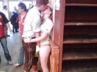 Horny couple having public sex