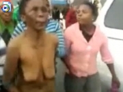 Naked woman gathers crowd