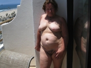 Fat mature flashing on balcony (Galleries)