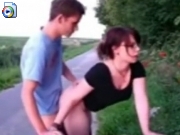 German couple fucking outdoor